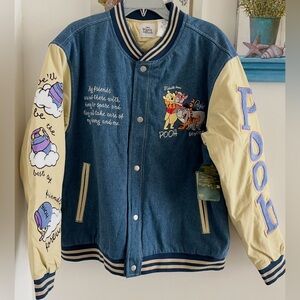 XXL - Disney Parks Winnie the Pooh Varsity Jacket Insulated Vintage Inspired